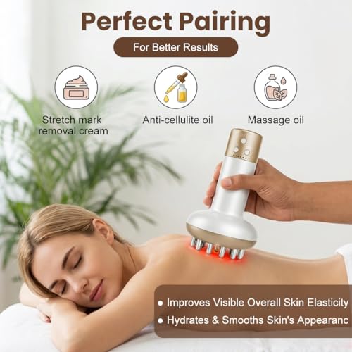 Image of HANNEA Lymphatic Drainage Massager Anti Cellulite Body Sculpting Device with Microcurrent Light Heat and Vibration for Legs Arms Belly
