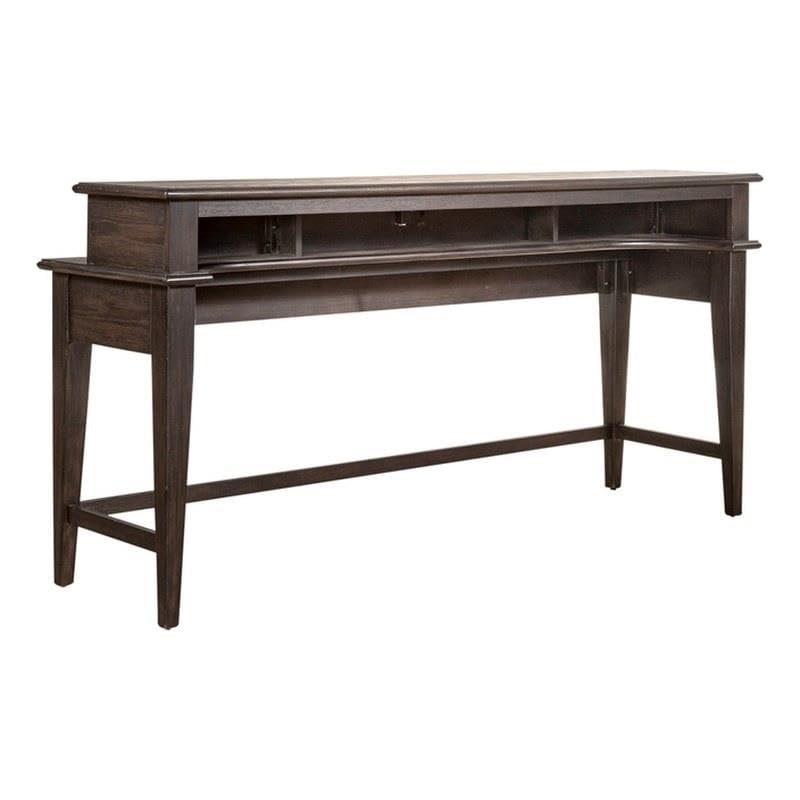 Liberty Furniture Mill Creek Wood Console Bar Table in Peppercorn Espresso