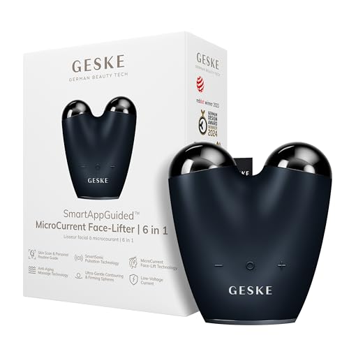 GESKE SmartAppGuided™ MicroCurrent Face-Lifter | 6 w 1 | Lifting Twarzy | Narzędzia do pielęgnacji skóry | Lifting twarzy | MicroCurrent przeciw zmarszczkom