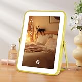 YEKKOPT Gold Rechargeable Makeup Mirror with...