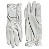 Harssidanzar Herren Reithandschuhe aus Kunstleder, Pferdereithandschuhe für Herren Beige L, DM304