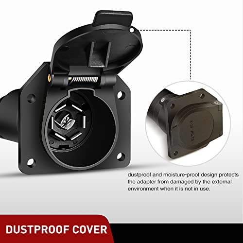 image for Nilight 4 Way Flat to 7 Way Round Blade Trailer Adapter Wiring Harness