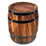 Barril de Madera Retro, Pieza Artesanal Decorativa de Roble