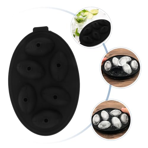 Molde para Hielo de Silicona Negro en Forma de Rugby miniatura 3