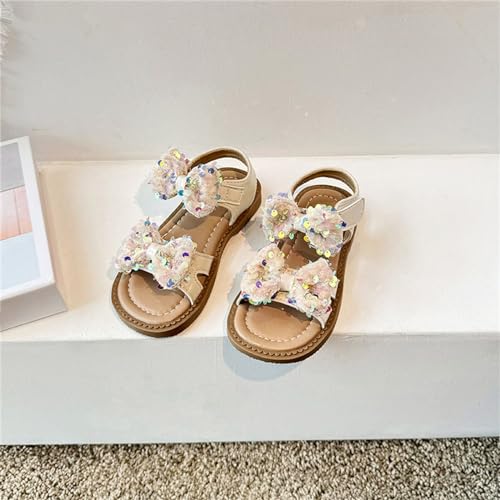 Girls Sequins Fashion Sandals Summer Children Beach Pearl Soft Sole Girls Sandals Bowknot Princess Dress Outdoor Shoes2