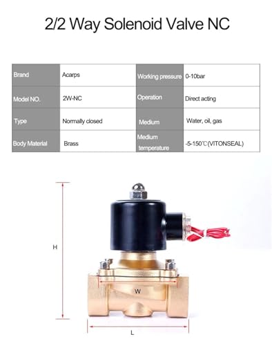 Électrovanne 12V normalement fermée 1/2" NPT eau - 8
