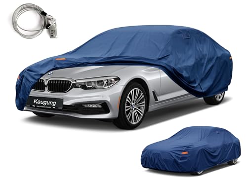 Image of Kaugung Custom Fit Car Cover for BMW 5 Series M5 528i 530 530i 535i 540i (1988-2026), Heavy Duty Waterproof All Weather Outdoor Protection, Breathable Full Exterior Cover with Vent, Rain Sun UV Proof
