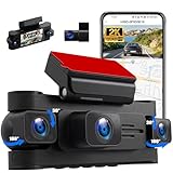 360° 4 Channel Dash Cam for Cars, 2K +1080P*3 Full HD Protection On-Dash Camera with GPS, 5GHz WiFi & App Control, Wide Angle, Night Vision, 24H Monitoring, G-Sensor, Loop Recording, Reversing Cam