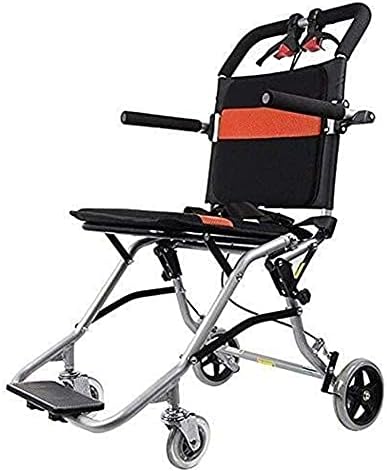 Ztimi Sports Wheelchair Self Propelled，Aluminium Self-Propelled Wheelchair in Black, 36cm Seat Width, Lightweight Folding Attendant Propelled Wheelchair with Handbrakes, Only Weight 6.9kg