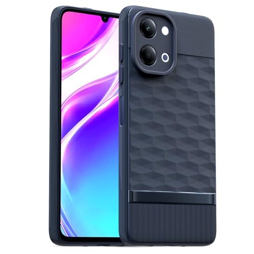 Image of Pikkme Back Cover for Vivo Y11 5G Camera Protection 3D Hexa Cube Design Silicone Protective Bumper Case (Blue)