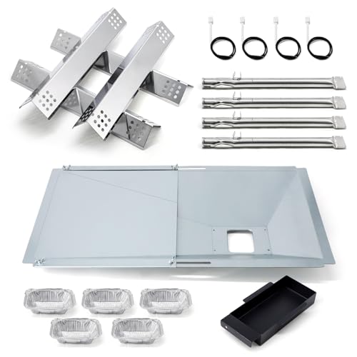 Adviace Replacement Parts for Monument Grill 35633 41847NG 24367 24633 A0212926 Main Burner & D010012307 Flame Tamer & Grease Tray & Igniter for 35633 Monument Grill
