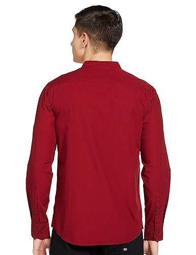 Image of Amazon Brand - Symbol Men's Cotton Shirt | Chinese Collar | Casual | Plain | Full Sleeve | Summer - Regular Fit (Available in Plus Sizes)