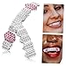 VOSAREA Hip Hop Grill with Rhinestones Upper and Lower Fake Kit for Women Jewelry Decorative Metal Caps for Halloween Concerts and Fashion Performances