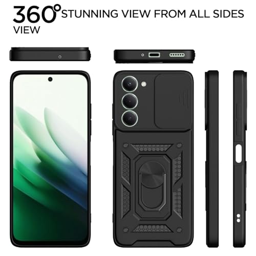Image of AIBEX Back Cover for Redmi 15 5G | D10 Tough Armor Case | Sliding Camera Shield | 360 Protection | Kickstand Ring Holder | Military-Grade Bumper Case