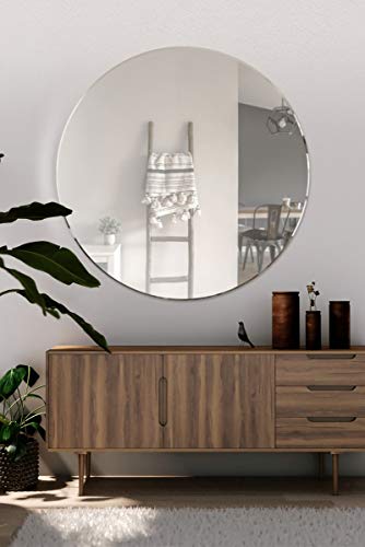 MirrorOutlet Espejo Redondo de Cristal Biselado, 100 x 100 cm Cover
