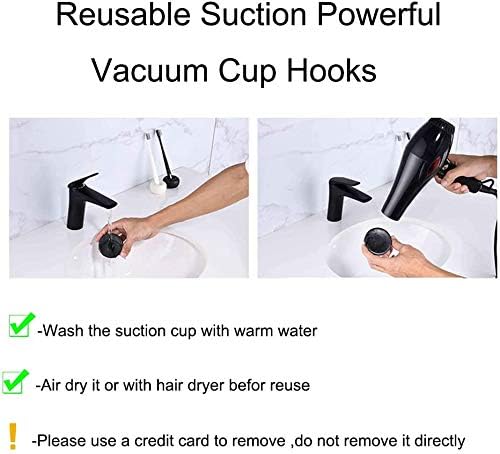 Miniatura 4 de BluPai Soporte de succión al vacío, soporte de pared extraíble para cabezal de ducha para baño, soporte de cabezal de ducha reubicable, acero