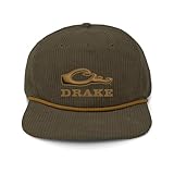 Drake Waterfowl Men's Drake X Lost Hat Goat Rope Corduroy Cap, Outdoor Sports Hunting Flat Visor Snap-Back Hat - One Size, Mud Brown