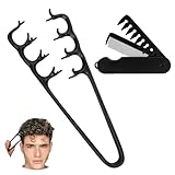 2 Stück Lockenkamm Textur Kamm Männer, StylingKamm Mit Texture Comb Men, Haarzange Volumen Und Texturizing Bürste Hair Novavibe Magic Comb, Lockenzange Kurze Haare Strukturkamm, Texturierender Kamm