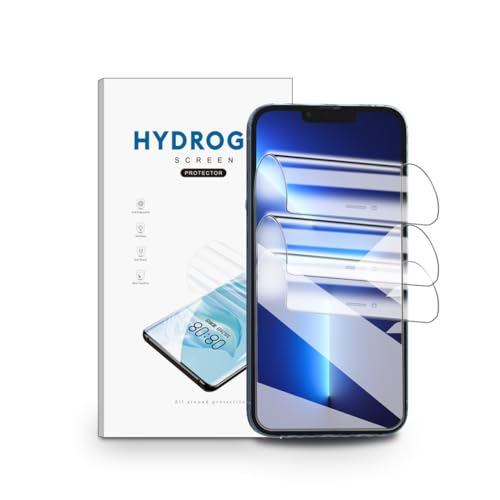 nvskvd Screen Protector for iPhone 13/13 Pro, 3 Pack TPU Hydrogel Film HD Clear Flexible, Support Fingerprint Unlock