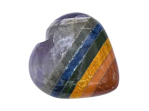Image of Crystal Heaven Certified Chakra Heart Palm Pebbles Stones For Anxiety Stress Relief Massage-Aaa Grade Original Healing Gemstone Agate Heart Palm Stone For Yoga Meditation Spiritual