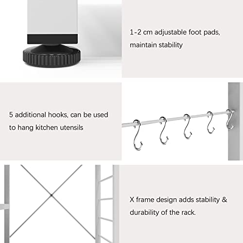 Dlandhome Microwave Cart Stand 35.4 Inches, Kitchen Baker's Rack Utility Storage Shelf Microwave Stand 3-Tierx3-Tier For Spice Rack Organizer Workstation Shelf, 171-M Maple, 1 Pack #TOP5