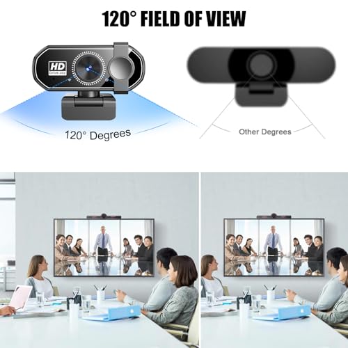 DAILINK 1080P Webcam for PC with Microphone, Streaming Web Camera with Privacy Cover, 120°View Computer Camera, Plug&Play USB Web Cam for Zoom/Teams/YouTube, Laptop/Desktop Gaming with Rotatable Clip - Image 5