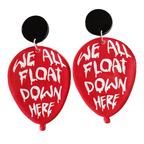 Halloween Horror Bloodstain Acrylic Drop Dangle Earrings Funny Lifelike Resin Moth Skull Balloon Earrings for Women Girls Halloween Costumes Scary Decorations Party Jewelry