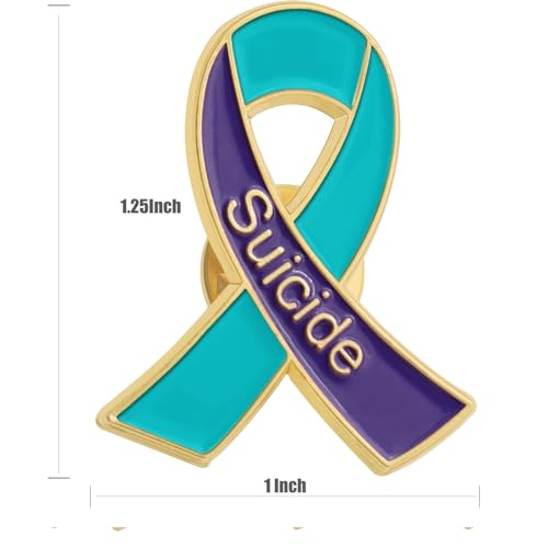 Image of 12 /20 /50 /100 Pcs Suicide Prevention Awareness Ribbon Enamel Lapel Pins