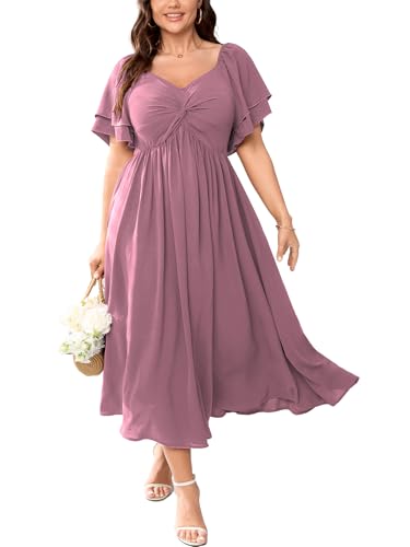 SCOMCHIC Women's Plus Size Wedding Guest Cocktail Dresses...