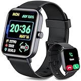 Smart Watch for Men Women, 1.8' Android iOS Phone Compatible Fitness Tracker Watch with Bluetooth Call/Alexa, DIY Dials, 100 Sports, Heart Rate SpO2 Sleep Monitor, 7-Day Battery Life, IP68 Waterproof