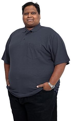 Louie JamesBig and Tall Size Plain Polo with Chest Pocket Cotton Rich T-Shirt Top Large Size Fit