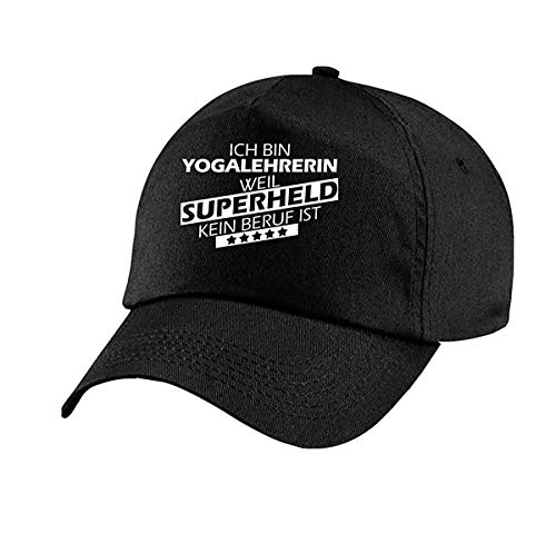 Shirtstown - Cappello da baseball con scritta in lingua tedesca 'Ich Bin Yogalehrerin' Nero Taglia unica
