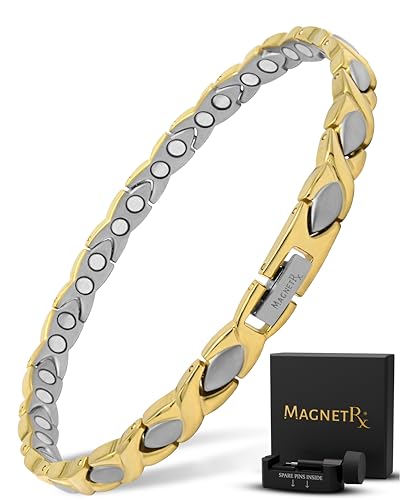 MagnetRX Ultrastarke Magnet Fusskette für Damen - Magnetische Fußkette - Frauen Titan Magnetfusskettchen (Silber & Gold)