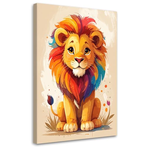 Lienzo de león colorido 20x30 cm para renovar paredes de habitaciones juveniles