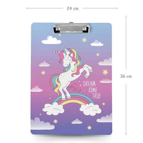 Image of Clipboard Drawing, Writing, Exam Board with Clip (Size - 24x36 cm) Sturdy, Lightweight for Office, School, College - Dream Come True
