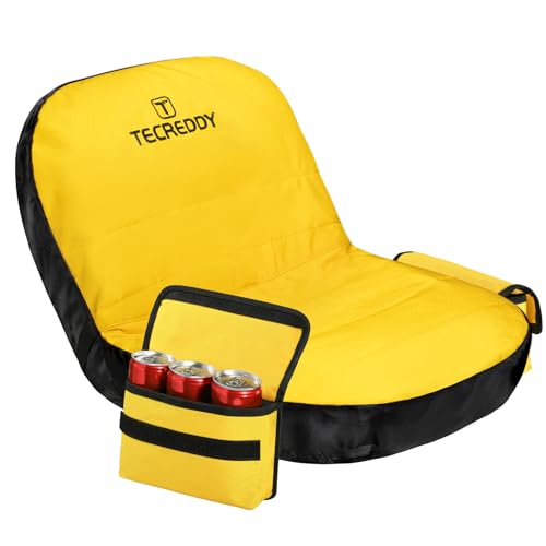 Image of Lawn Mower Seat Cover, Weatherproof Heavy Duty Tractor Seat Cover for John Deere LP92324 Cub Cadet Riding Lawn Mower, 600D Oxford Fabric with Storage Pouch, Medium