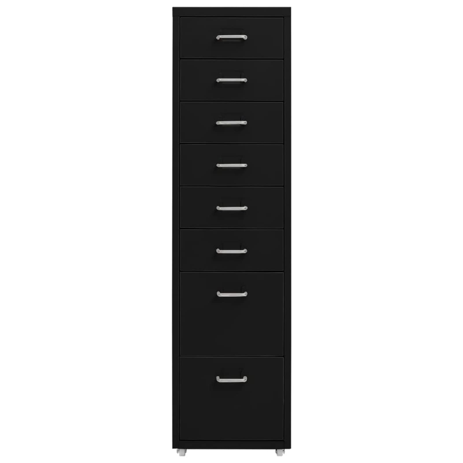 LAPOOH Schedario Mobile Nero 28x41x109 cm in Metallo,Schedario,Schedario da Ufficio,Mobiletto per Documenti(SPU:335922)