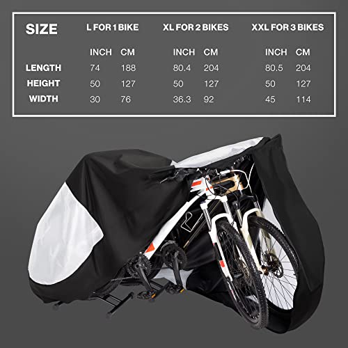 TeamObsidian Bike Cover - Outdoor Storage, Bicycle Transportation or Travel - Waterproof eBike Protection - For 1 to 3 Bikes - Heavy Duty Ripstop 600D Oxford Material - Transparent - Thumbnail 4