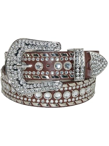CTM Women's 1 1/2 Inch Western Rhinestone Belt (Plus Size Available)4