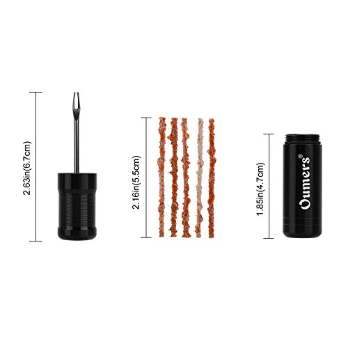 Oumers Tubeless Bike Tire Repair Tool Kit, Bike Tire Punctures with 5PCS Bacon Strips Plus Insertion Tool Tire Repair Fork Reamer