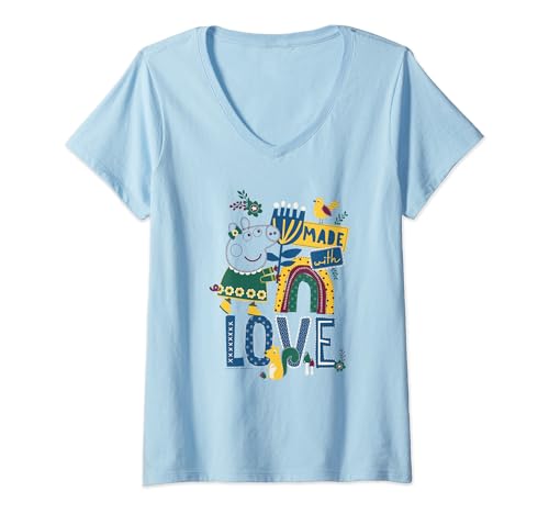 T-shirt Peppa Pig col V look nature idéal pour vos sorties en famille
