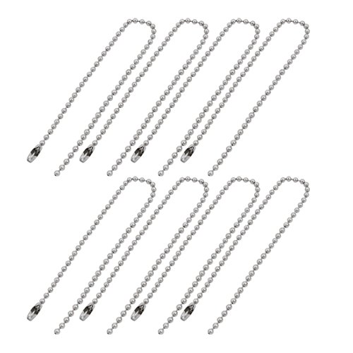 Aexit 8pcs Stainless Lighting fixtures and controls Steel Clasp Ball Chain Keychain Silver Tone 2.4mm Dia 20cm Length