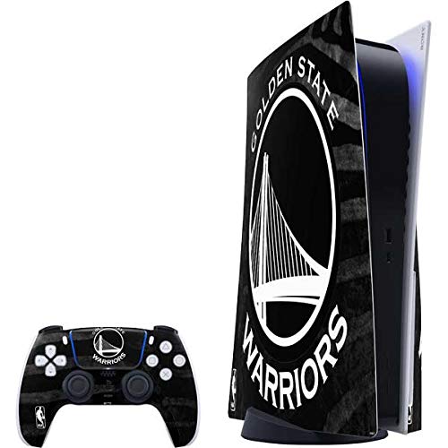 Skinit Decal Gaming Skin Compatible with PS5 Console and Controller - Officially Licensed NBA Golden State Warriors Black Animal Print Design