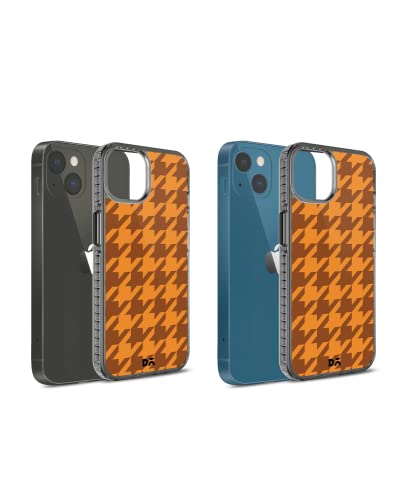 Image of DailyObjects Case for iPhone 14 Compatible with Mag-Safe Wireless Charging, Stride 2.0 Brown Houndstooth Slim Shockproof Back Cover with Inner Magnetic Ring