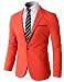 H2H Mens Slim Fit Single One Button Blazer Jackets with Pocketchief Trim ORANGE US M/Asia L (KMOBL046)