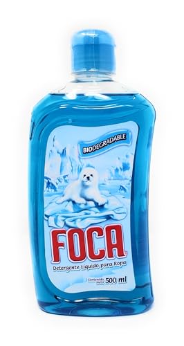 Foca Liquid Laundry Detergent 500 ml (16.9 fl oz) – Biodegradable Blue Liquid Soap for Clothes – Fresh Clean Scent, Gentle & Effective on Fabrics – Made in Mexico by La Corona