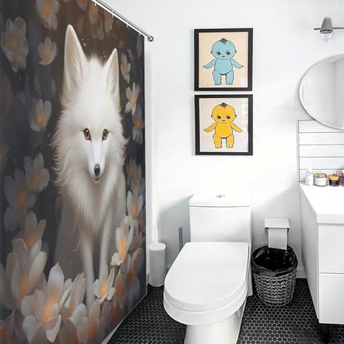 Rideau de douche renard 122x183cm imperméable avec crochets