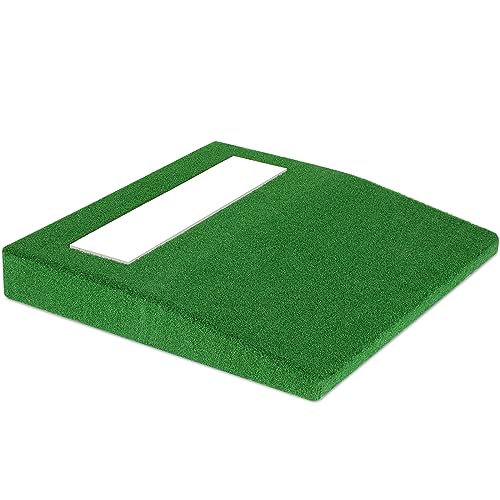 Timgle Portable Pitching Mound Baseball Pitching Mound Mobile Youth Training Pitchers Mound for Indoor and Outdoor Baseball Pitching Training and Practice 30 x 30 x 4 Inch (Green)