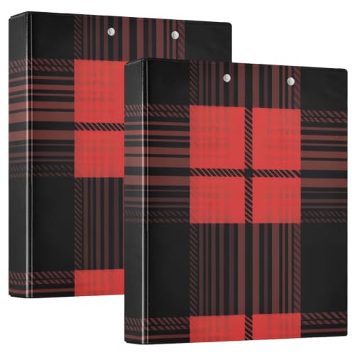 Classeur universitaire à carreaux rouge avec porte-bloc pour prendre des notes