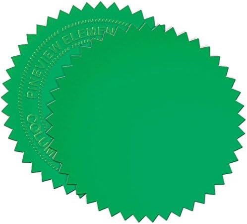 Jones School Supply - Green Foil Seals 2" - Set of 100 Seals for Award Certificates